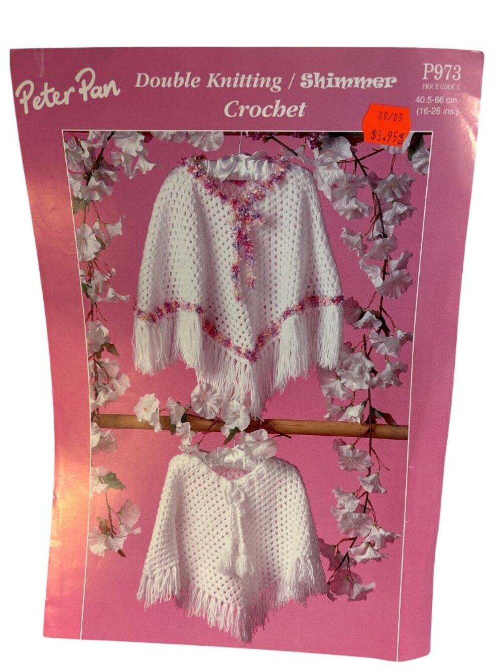 Peter Pan Double Knitting & Shimmer Crochet Pattern P973 For Ponchos